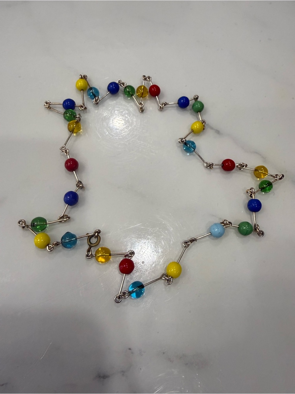 Multicolor Bead Link Women's Necklace - Bright Party Statement